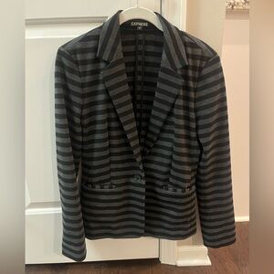 Express Gray and Black Striped Blazer